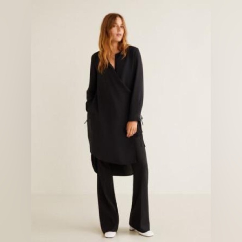 NWT MANGO Tunic Shirt/Dress with Draped Front